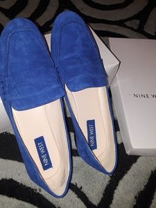 Royal blue suede loafers